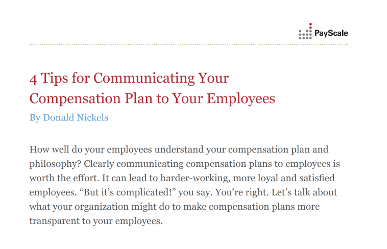 4 Tips for Communicating Your Compensation