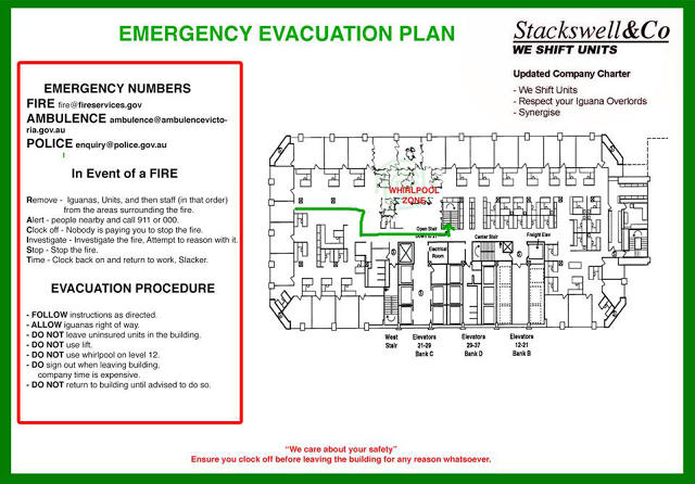 blarp evacuation plan